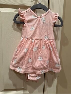 Carter's Pink Bunny Print One-Piece Dress